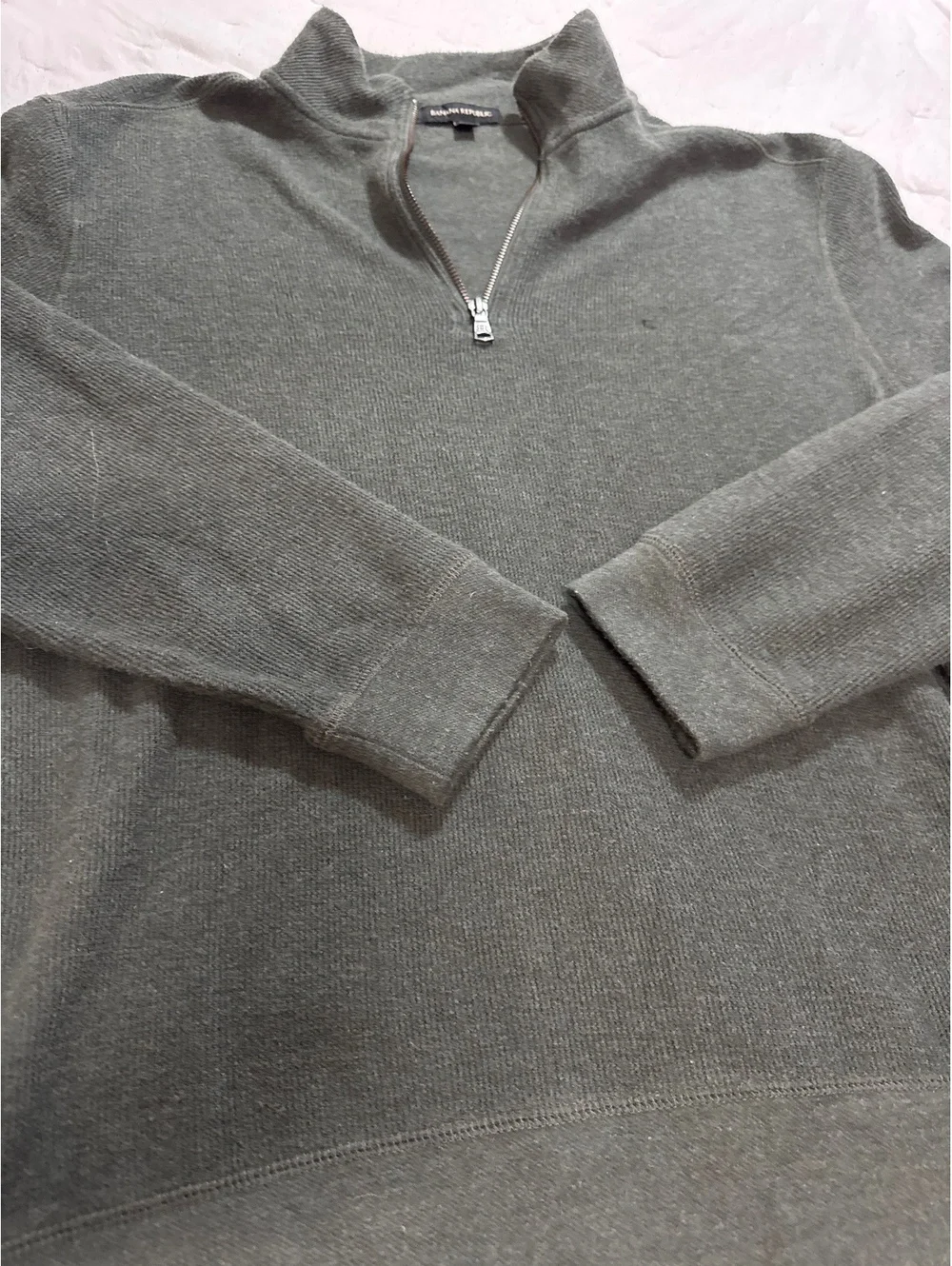 Banana Republic Men's Full Zip Sweater Size L Green